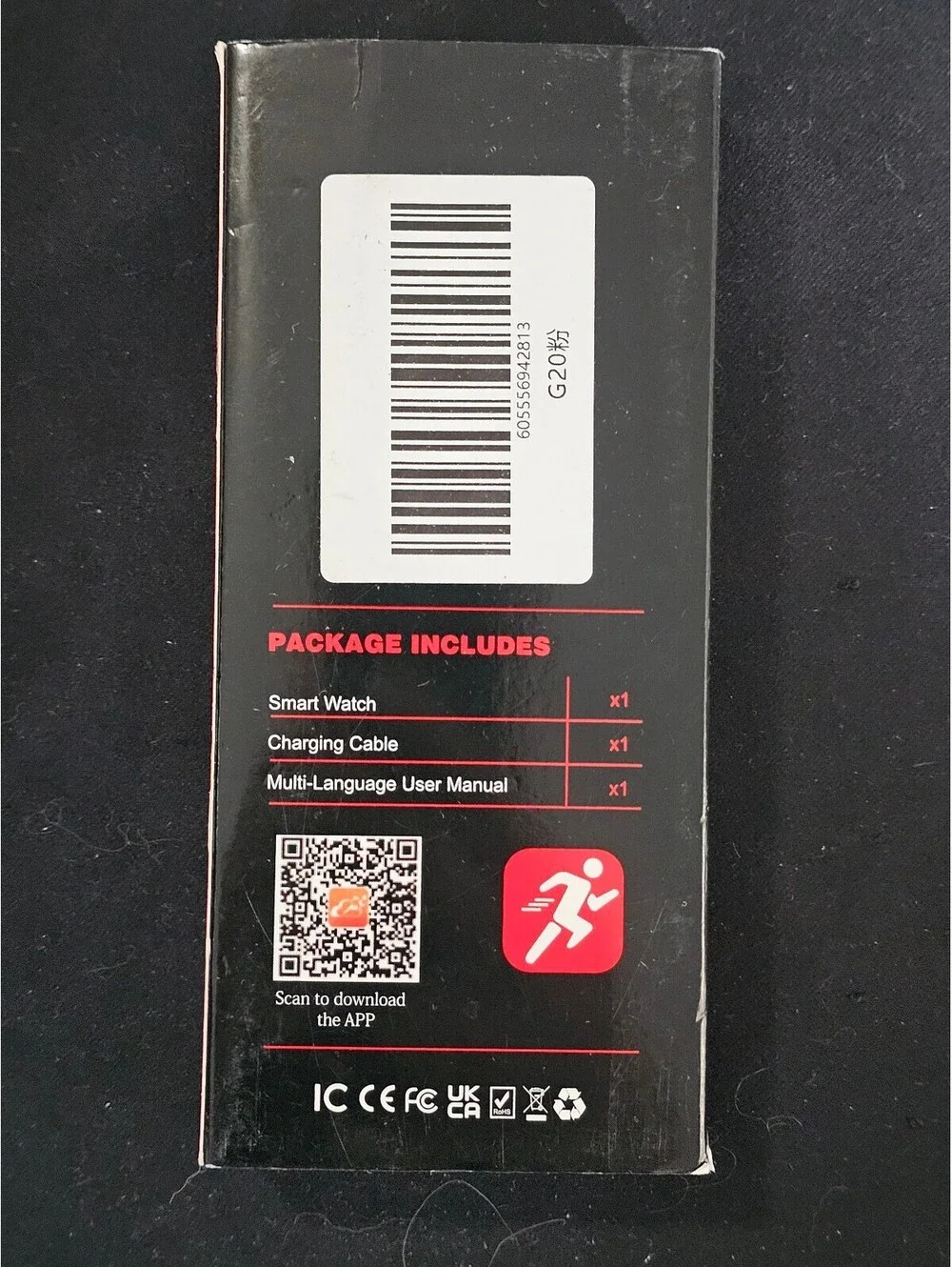 Shot Scope Smartwatch with Charging Cable and User Manual